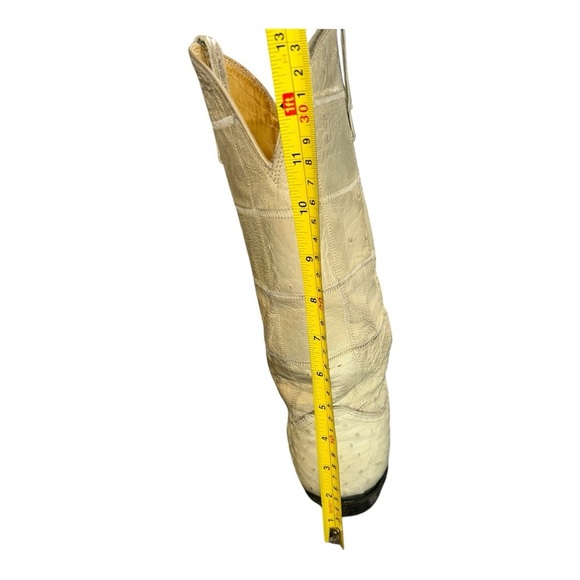 Nocona Men’s Cowboy Boots 7 EE Full Quill Ostrich Leather, Western, Cream/Ivory - Picture 7 of 16